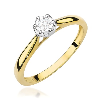 Inel Aur 9K cu Diamant Natural 0.08 ct