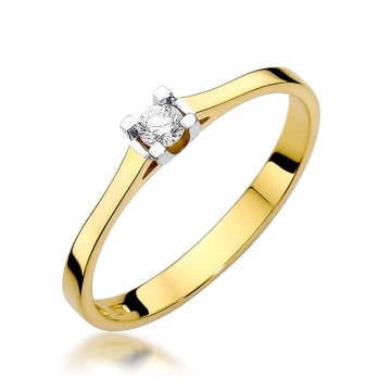 Inel Aur 9K cu Diamant Natural 0.09 ct