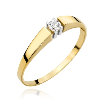 Inel Aur 9K cu Diamant Natural 0.10 ct