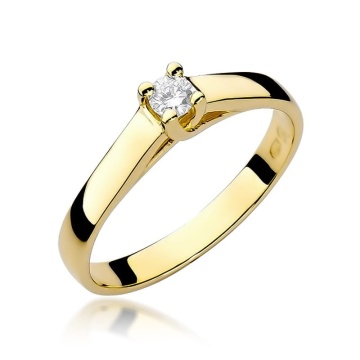 Inel Aur 9K cu Diamant Natural 0.10 ct