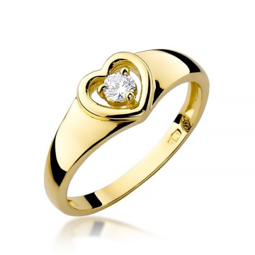 Inel Aur 9K cu Diamant Natural 0.10 ct