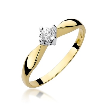 Inel Aur 9K cu Diamant Natural 0.12 ct