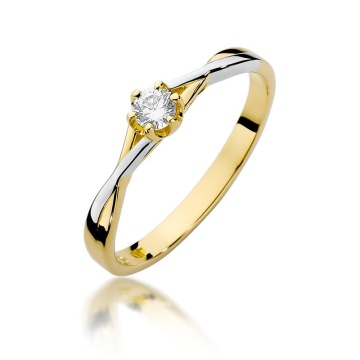 Inel Aur 9K cu Diamant Natural 0.12 ct