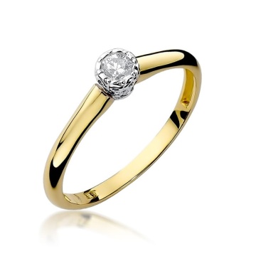 Inel Aur 9K cu Diamant Natural 0.13 ct