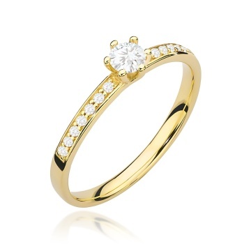 Inel Aur 9K cu Diamante Naturale 0.17 ct