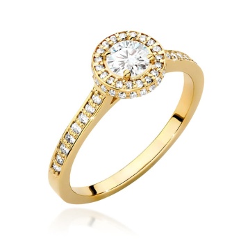 Inel Aur 9K cu Diamante Naturale 0.74 ct