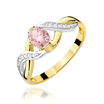 Inel Aur 9K cu Diamante Roz de Laborator 0.55 ct