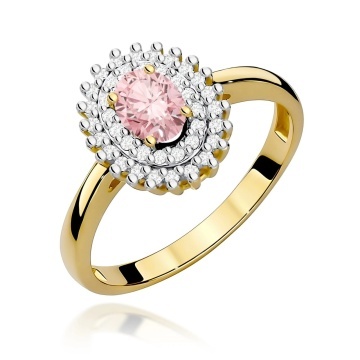 Inel Aur 9K cu Diamante Roz de Laborator 0.70 ct