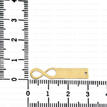 Link din aur 14k - pentru bratara - placuta cu infinit decupat