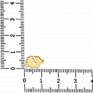 Link din aur 14k - pentru bratara - talpite duble