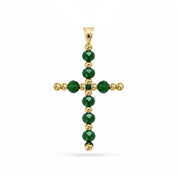 Pandantiv Cruce Emerald din AUR 14K