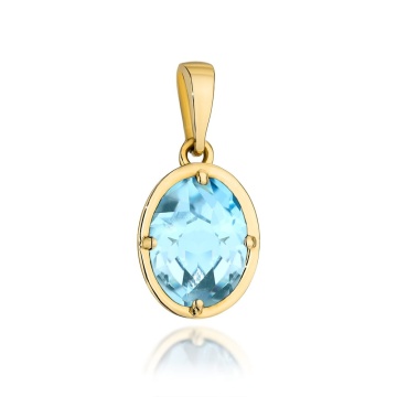 Pandantiv din aur din colectia "PIATRA COLORATA" - topaz oval