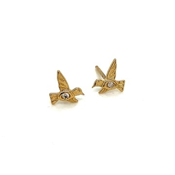 Cercei Aur 14K Colibri cu Zirconiu
