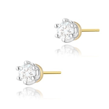 Cercei Aur 14K cu Diamant Natural 0.15 ct
