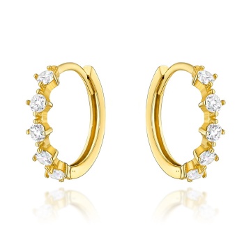 Cercei Aur 14k cu Zirconii Albe