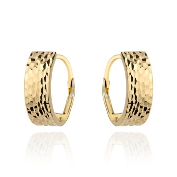 Cercei Aur 14K Rectangulari, Finisați cu Detalii Rafinate