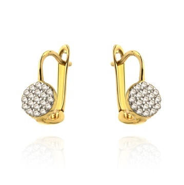 Cercei Aur 14K Rotunzi Plini cu Zirconiu