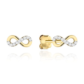 Cercei Aur 14K Semn Infinitului cu Zirconii - Eleganță Eternă