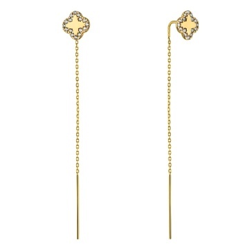 Cercei Fir Aur 14k cu Trifoi