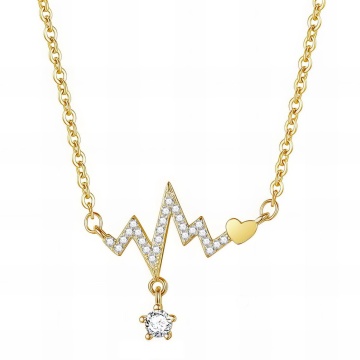 Colier Crystal Pulse din Inox placat cu AUR 18K