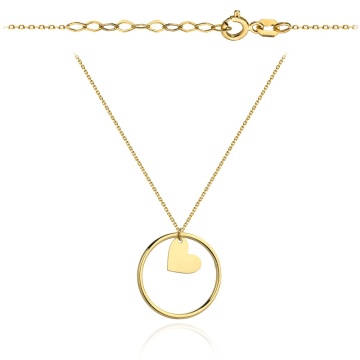Colier cu Inel si Inimioara - Aur 14k