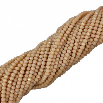 Cristale rondele fațetate de 4 mm - șirag aprox 130 bucăți - beige desert rose