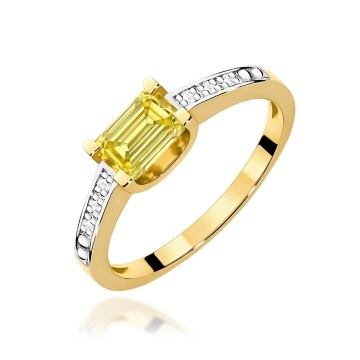 Inel Aur 14K cu Diamante Galbene de Laborator 0.53 ct