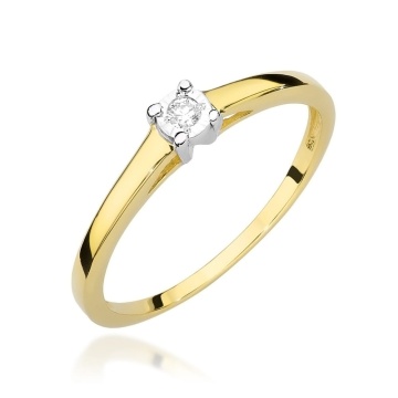 Inel Aur 9K cu Diamant Natural 0.03 ct