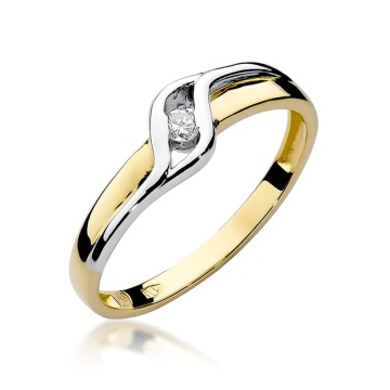 Inel Aur 9K cu Diamant Natural 0.04 ct