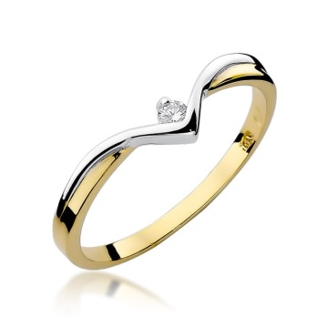 Inel Aur 9K cu Diamant Natural 0.04 ct