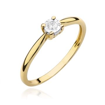 Inel Aur 9K cu Diamant Natural 0.08 ct