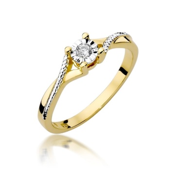 Inel Aur 9K cu Diamant Natural 0.08 ct