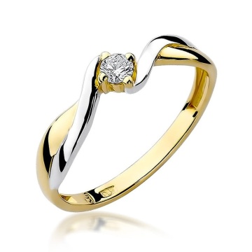 Inel Aur 9K cu Diamant Natural 0.08 ct
