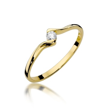 Inel Aur 9K cu Diamant Natural 0.09 ct