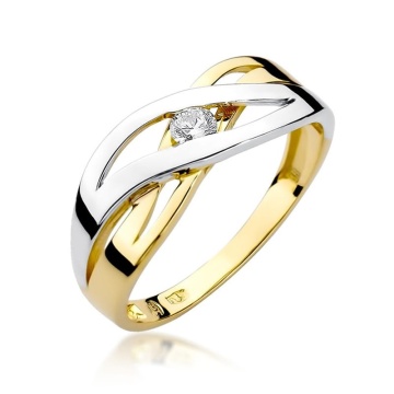 Inel Aur 9K cu Diamant Natural 0.10 ct