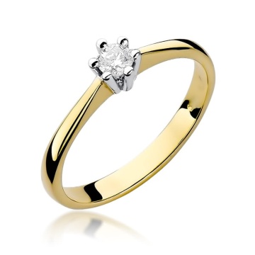 Inel Aur 9K cu Diamant Natural 0.20 ct