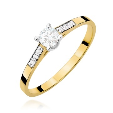 Inel Aur 9K cu Diamante de Laborator 0.21 ct