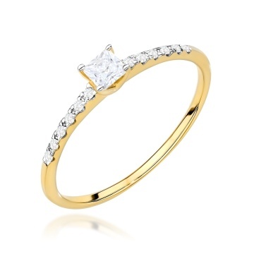 Inel Aur 9K cu Diamante de Laborator 0.21 ct