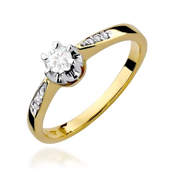 Inel Aur 9K cu Diamante de Laborator 0.25 ct