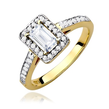 Inel Aur 9K cu Diamante de Laborator 0.82 ct