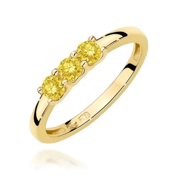 Inel Aur 9K cu Diamante Galbene de Laborator 0.30 ct
