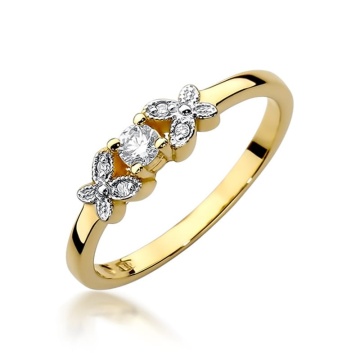Inel Aur 9K cu Diamante Naturale 0.12 ct