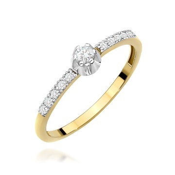 Inel Aur 9K cu Diamante Naturale 0.17 ct