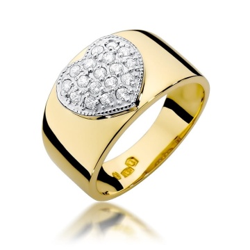 Inel Aur 9K cu Diamante Naturale 0.26 ct