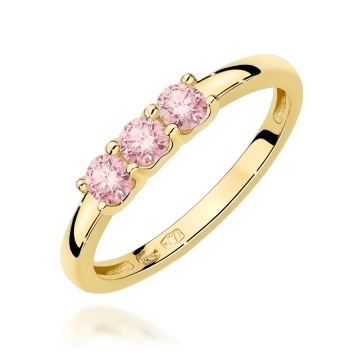 Inel Aur 9K cu Diamante Roz de Laborator 0.30 ct