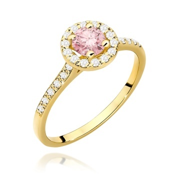 Inel Aur 9K cu Diamante Roz de Laborator 0.74 ct