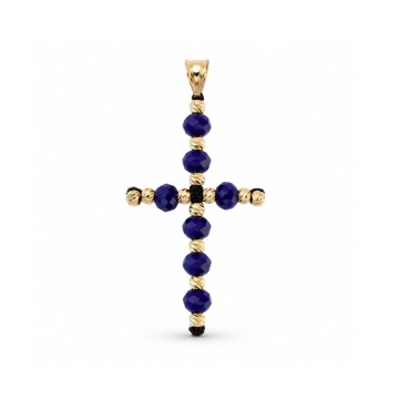 Pandantiv Cruce Dark Blue din AUR 14K