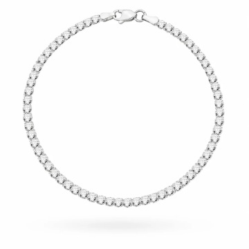 Brățară Tip Tenis Din Aur Alb 14K Cu Pietre - 2.7 mm