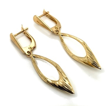 Cercei Aur 14K, Contur Delicată Lacrimă, Diamantate