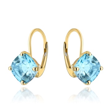 Cercei Aur 14k cu Topaz Albastru